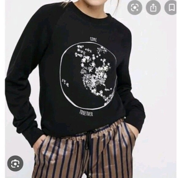 Free People Tops - Free People Women Sweaters Pullovers Black Acrylic Size M/L